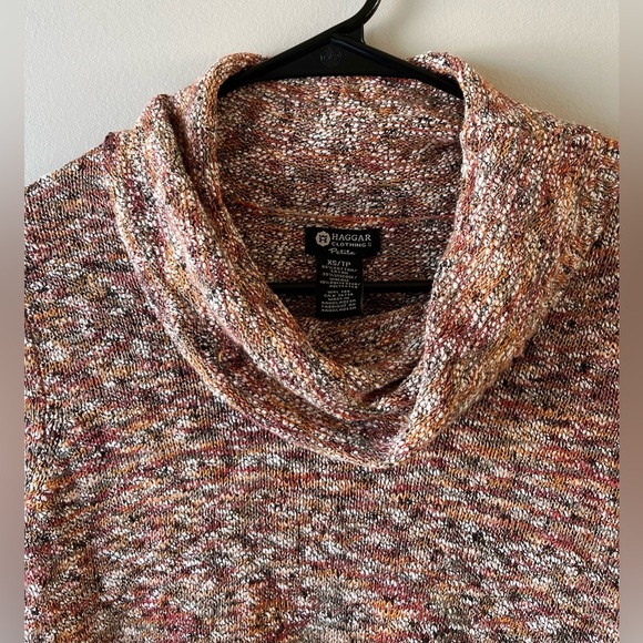 Haggar Petite Women's Speckled Cowl Neck Sweater-XS-Cotton blend- Cottagecore - Picture 4 of 8